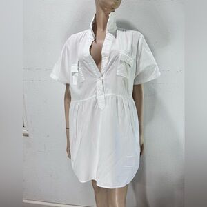 MAINSTREET BLUES  white blouse short sleeve size:1X